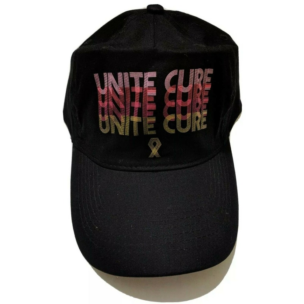 BCRF Breast Cancer Awareness Pink Ribbon Black Cap Hat Unite Cure New